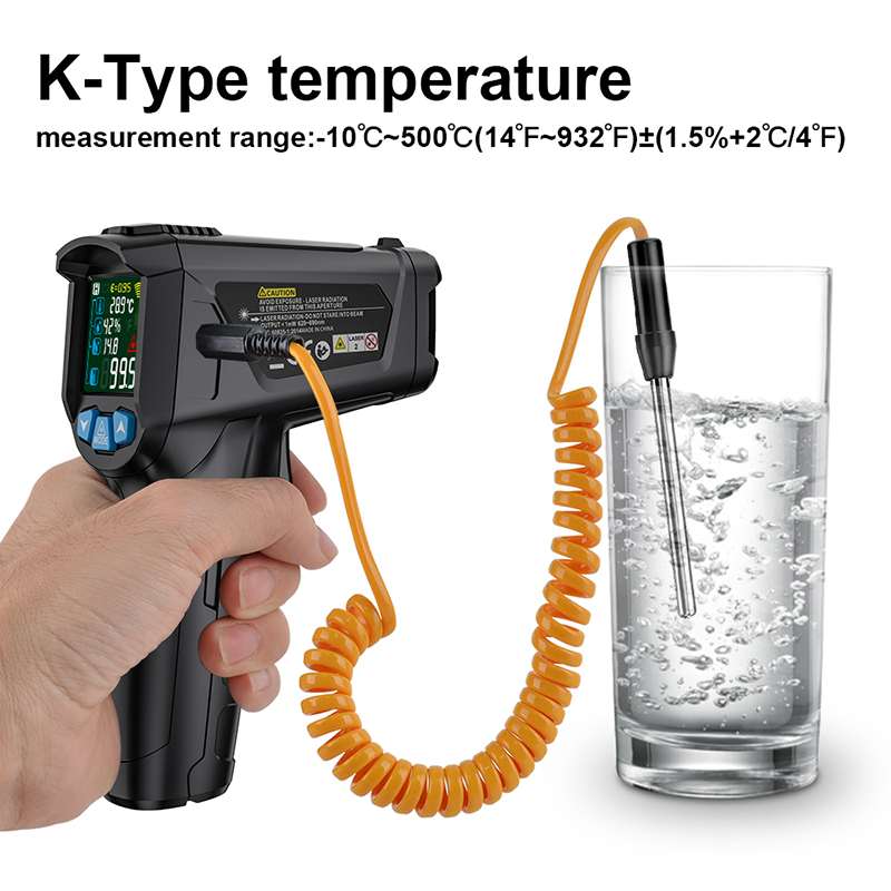 Thermometer Digital - デジタル工業用赤外線温度計（温度計測ポイント付き）IR02c -50～800℃ ピロメーター デジタル赤外線温度計