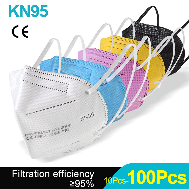 Surgical Mask - 保護フェイスマスクkn95ffp2,5層,フィルター,口,呼吸器,10〜100個