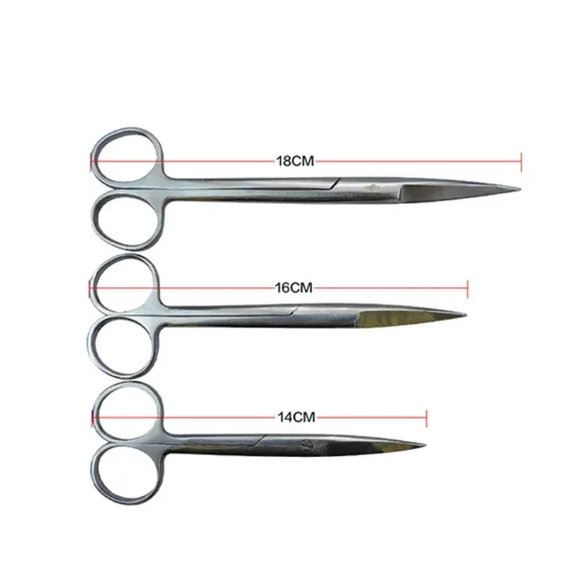 Medical Scissors - 12.5cm/14cm/16cm/18cmの歯科用ステンレス製外科用はさみ、ストレート型および湾曲型。歯科医院で使用する医療器具。