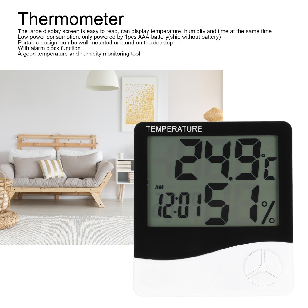 大型表示画面、屋内用温度計、壁掛け式、アラーム機能付き、温度 - Thermometer Digital のレビューと価格