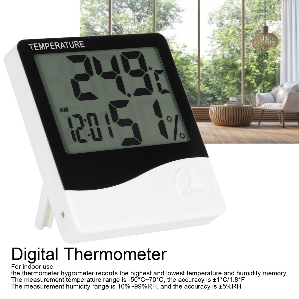 大型表示画面、屋内用温度計、壁掛け式、アラーム機能付き、温度 - Thermometer Digital のレビューと価格