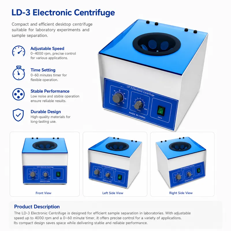 実験用電動遠心分離機 50mlチューブ6本用 4000rpm - Xlab Medical のレビューと価格