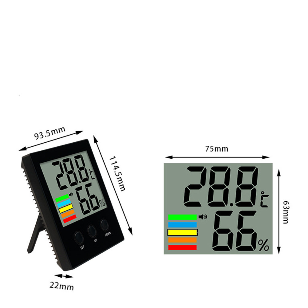 アラーム機能付きデジタル温湿度計。大型LCDスクリーン、24 - Thermometer Digital のレビューと価格