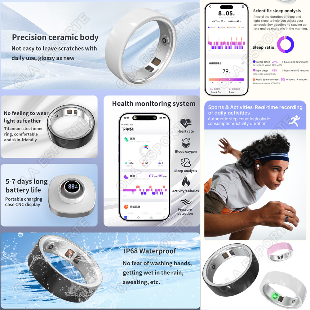 セラミック製スマートリング。心拍数、血中酸素濃度、睡眠をモニ - Blood Pressure Monitor のレビューと価格