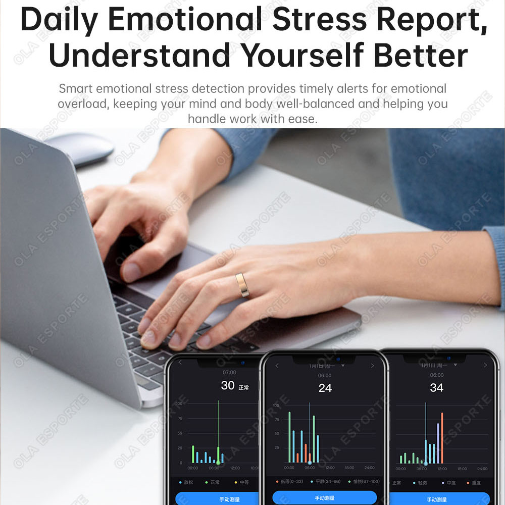 アップグレードされた振動リマインダースマートリング 防水 健 - Blood Pressure Monitor のレビューと価格